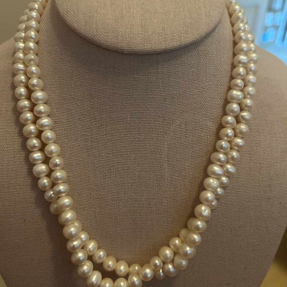 Classic Double-Strand Pearl Necklace